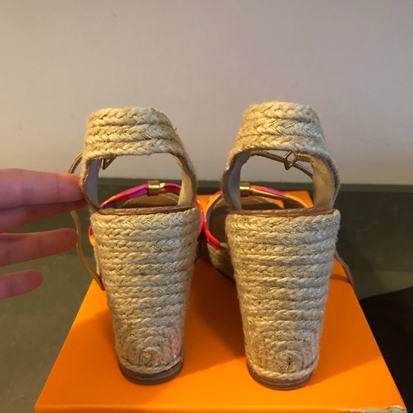 🌸 KATE SPADE 🌸 New York Candice Metallic Espadrille Wedge Sandal … - Picture 7 of 9